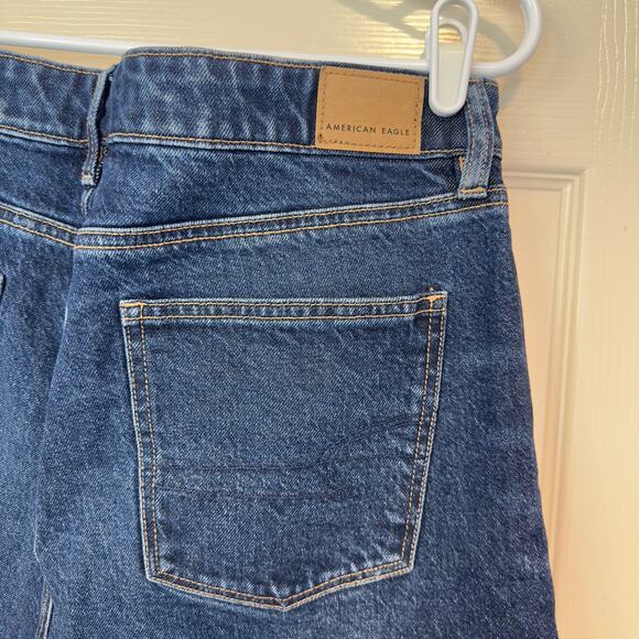 American Eagle AE Lace-Up A-Line High Rise Denim Mini Skirt Size 12 Dark Wash - Picture 4 of 9